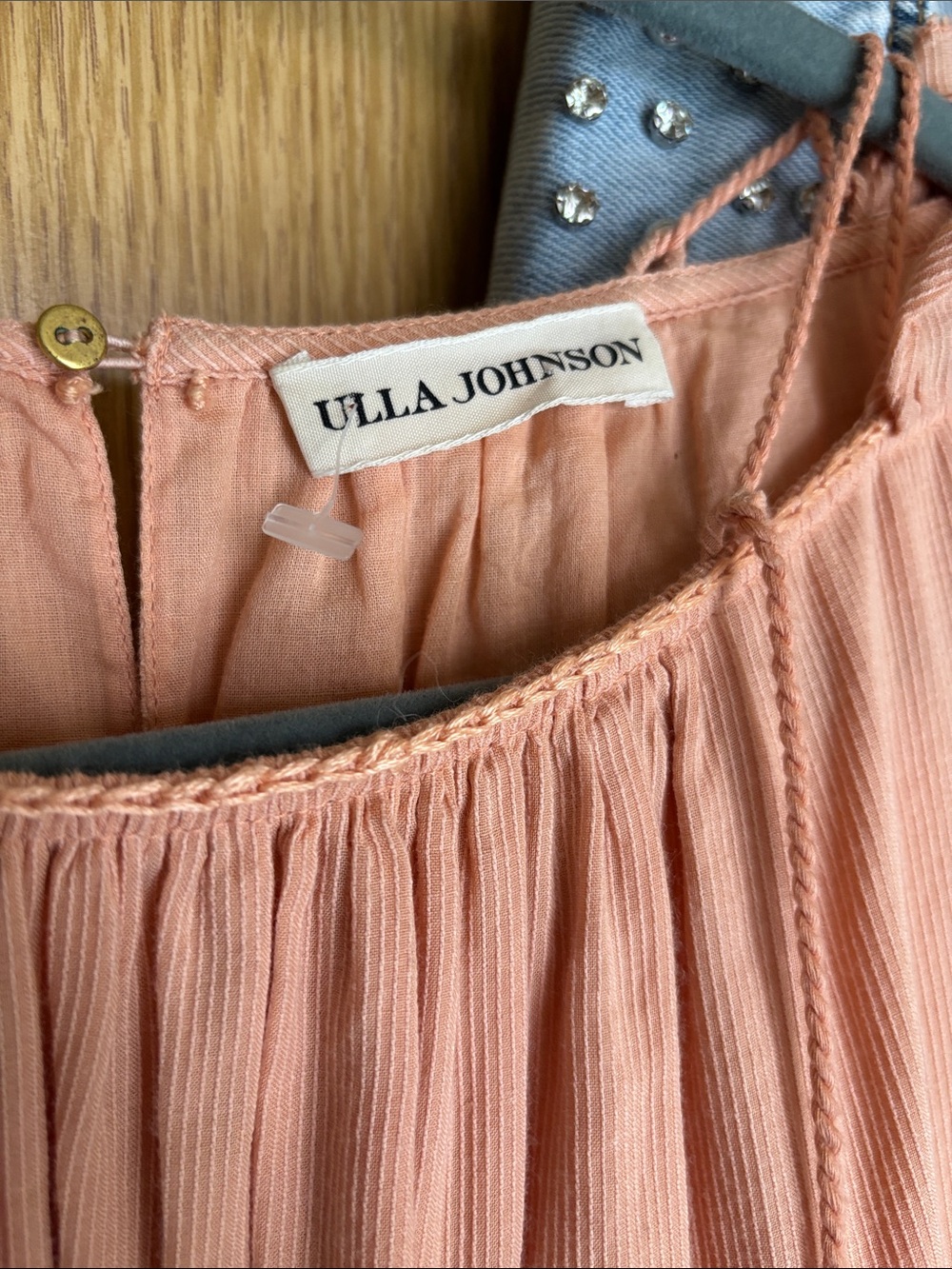 Ulla Johnson Peach Crochet-Trim Tiered Mini Dress - Picture 7 of 10